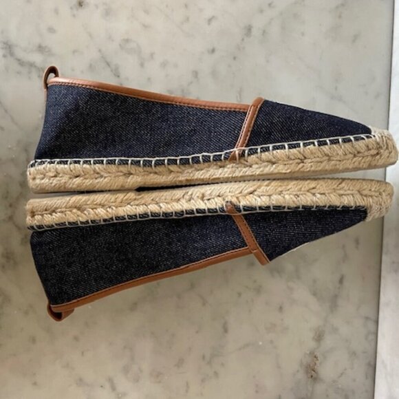 KATE SPADE Lara Denim Jute Leather Tab Espadrille Flat 7 - Picture 14 of 16